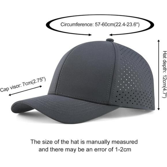 Mens Quick Dry Baseball Cap Snapback Hat Mesh Breathable Curved Brim Sports - Picture 6 of 7